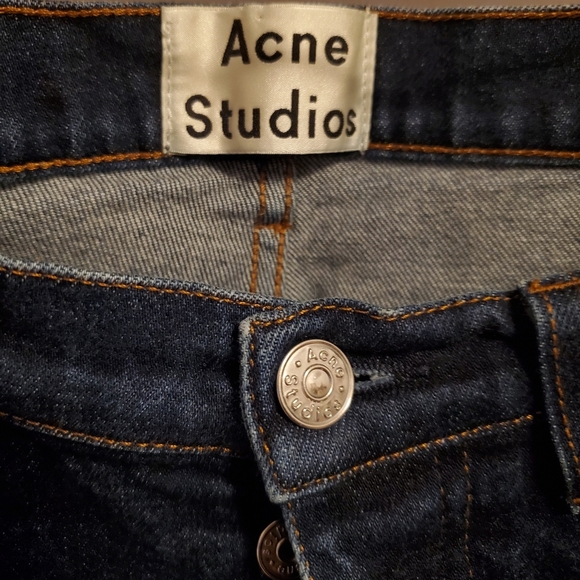 Acne Studios Denim Town STR RW. Dark blue. Faded. Men 32, inseam 26". - Picture 3 of 11